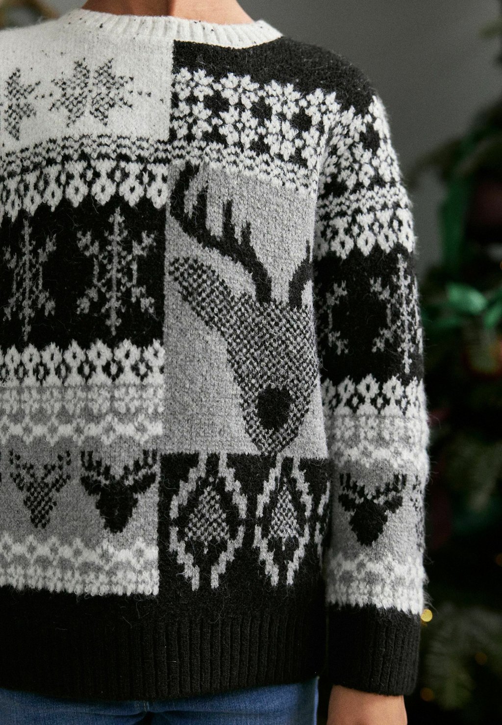 Вязаный свитер CHRISTMAS Next, цвет monochrome fairisle pattern