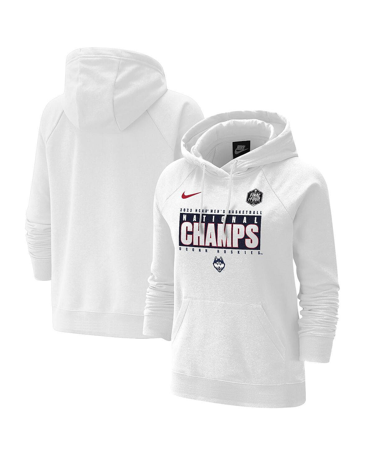 цена Женский белый пуловер с капюшоном UConn Huskies 2023 NCAA по баскетболу, национальные чемпионы Pebble Tri-Blend Nike