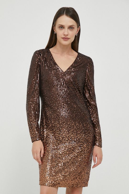 Красивое платье DKNY, коричневый платье красивое 42 размер