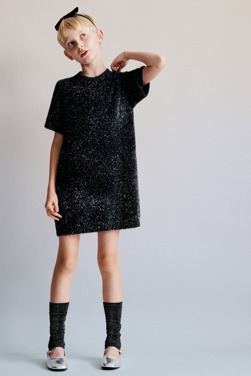

Близкое платье из искусственного меха ZARA, черный
