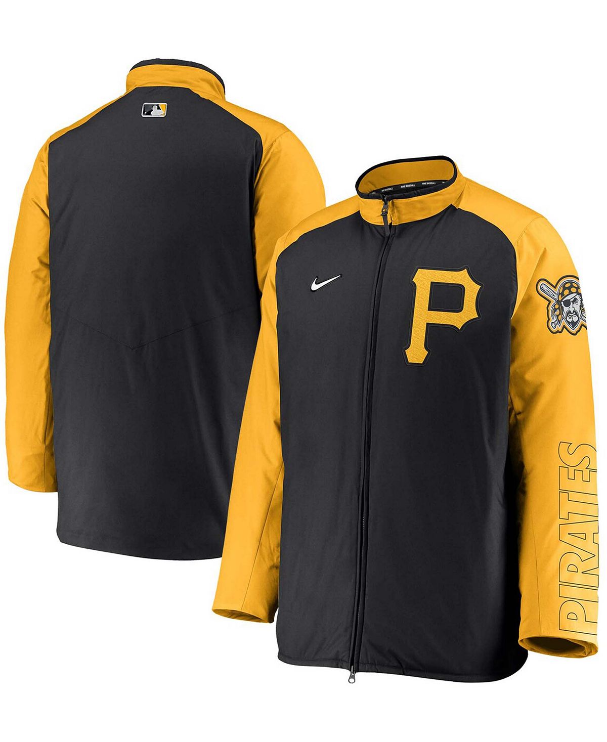 

Мужская черная куртка с молнией во всю длину Pittsburgh Pirates Authentic Collection Dugout Nike