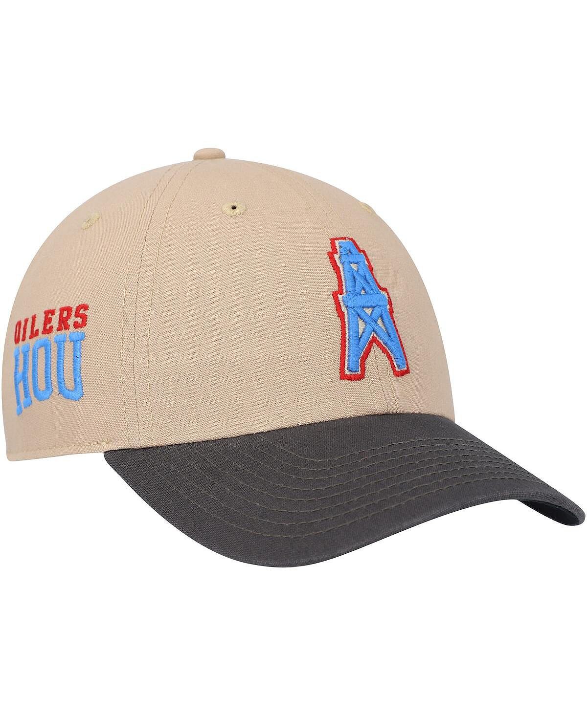 

Мужская регулируемая шапка цвета хаки и угля Houston Oilers Gridiron Classics Ashford Clean Up '47 Brand
