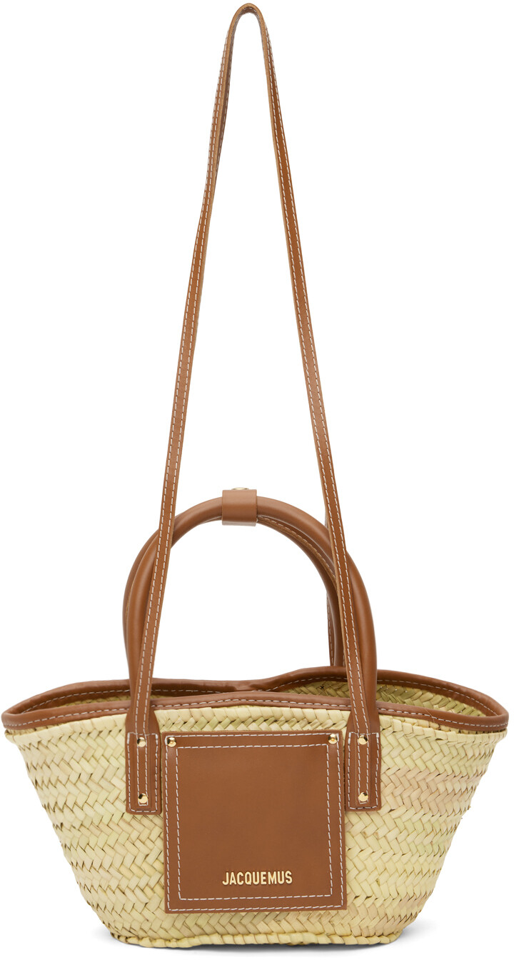 

Бежево-коричневая сумка-тоут Le Petit Panier Soli Jacquemus