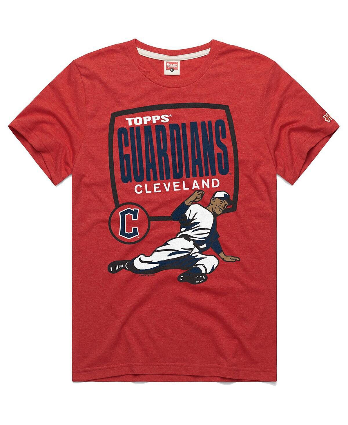 

Мужская красная футболка Tri-Blend Cleveland Guardians x Topps Homage, Красный