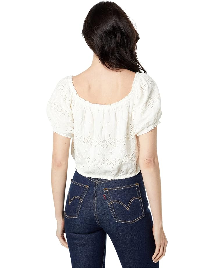Топ Lucky Brand Off-the-Shoulder Lace Crop Top, белый
