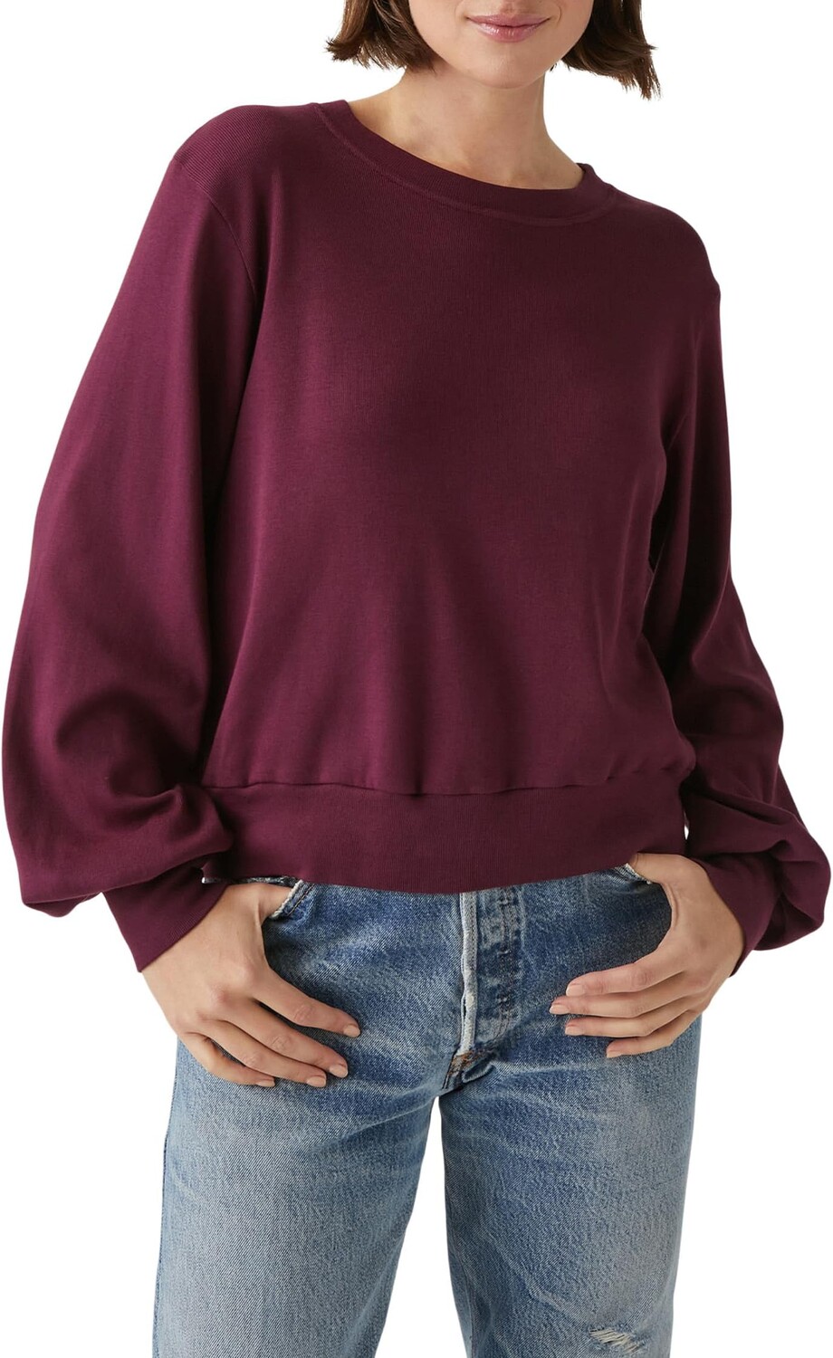 Толстовка Mac Puff Sleeve Crew Neck Michael Stars, цвет Plum