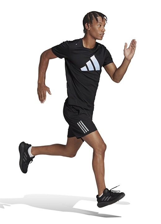 

Однотонная черная мужская футболка с круглым вырезом Adidas, Черный