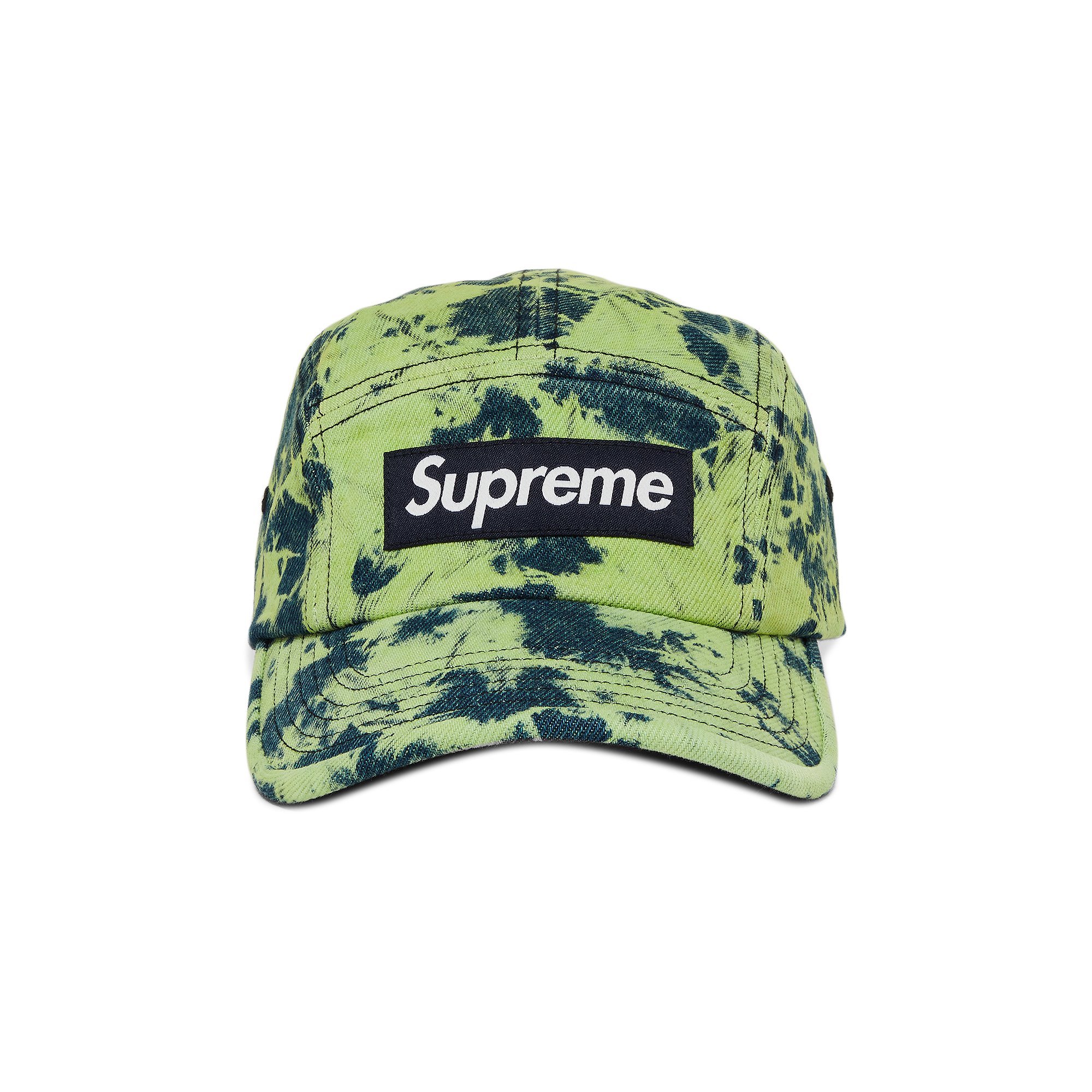 Кепка Supreme Denim Camp, окрашенная в зеленый цвет кепка supreme punched denim camp cap размер onesize голубой
