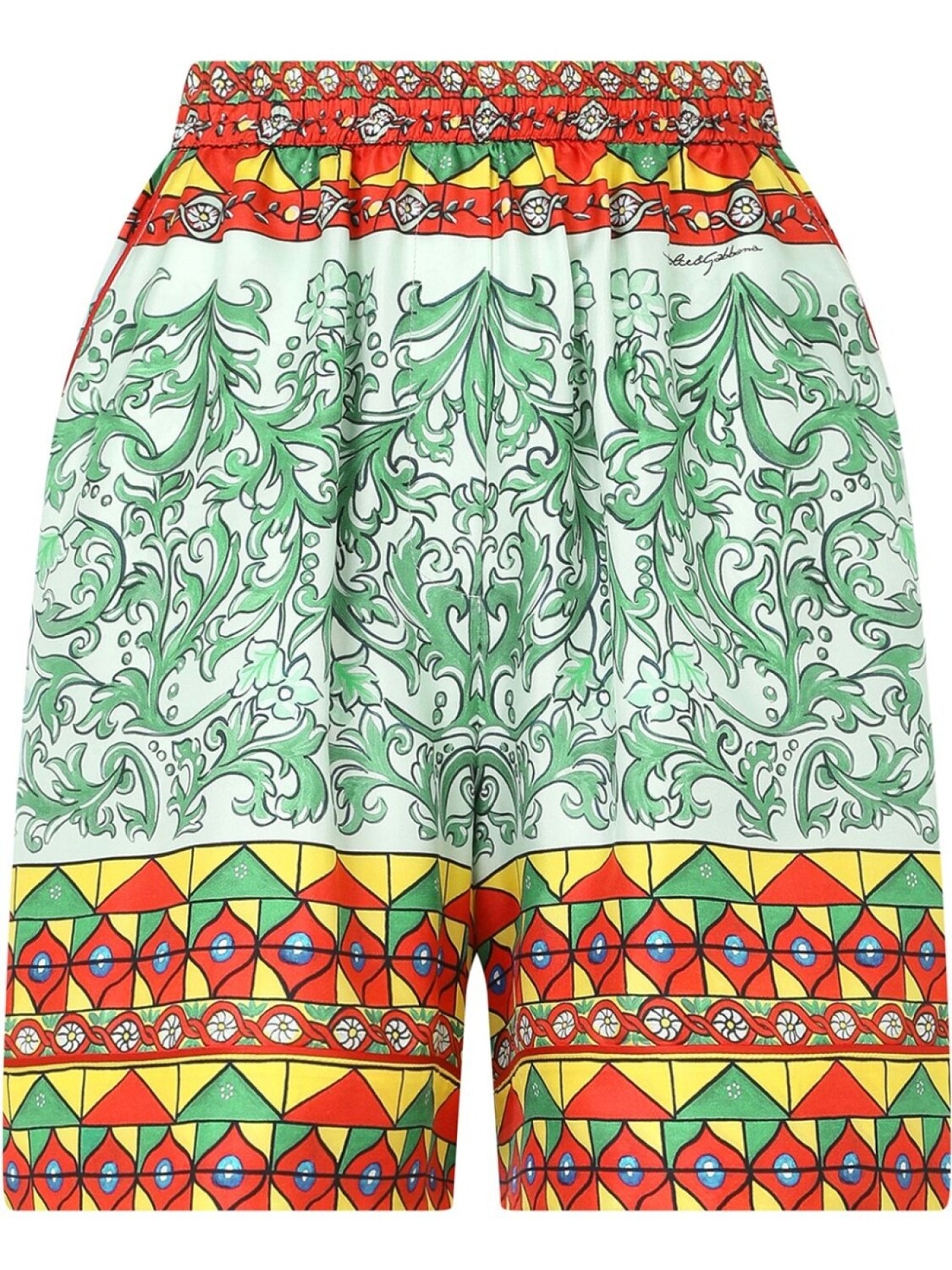 

Dolce & Gabbana твиловые шорты с принтом Carretto, синий