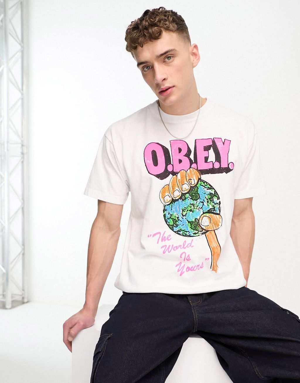 

Белая футболка Obey the world is yours, Белый