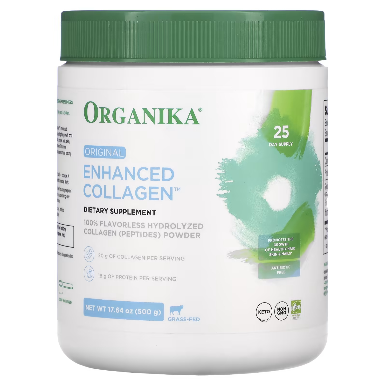 Organika Enhanced Collagen Original 17,64 унции (500 г) primal kitchen collagen peptides unflavored 1 2 lb 550 g