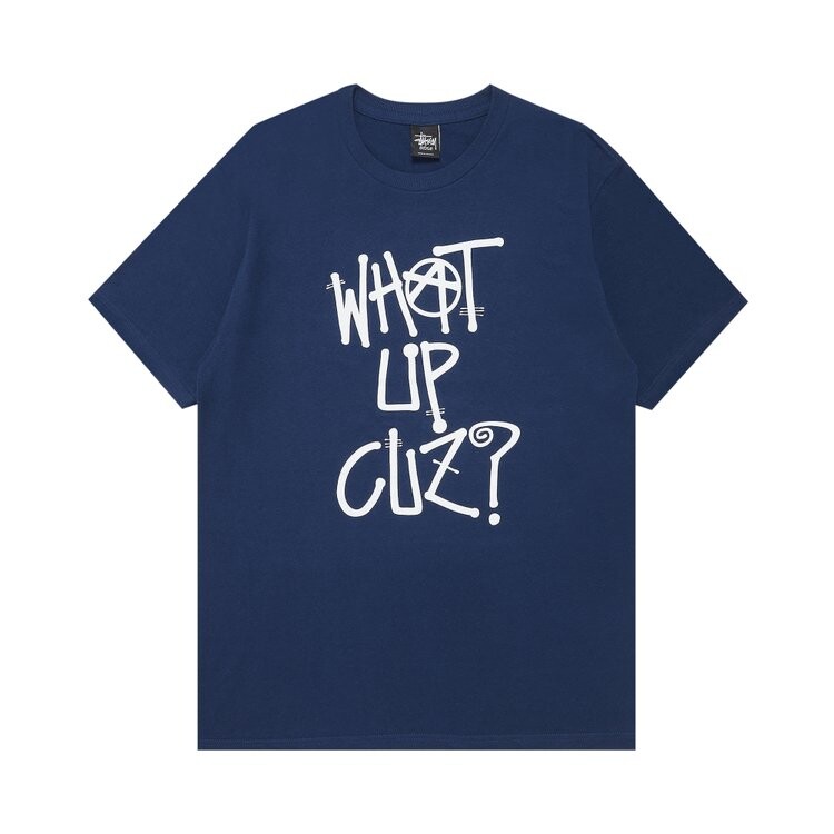 

Футболка Stussy What Up Cuz 'Indigo', синий