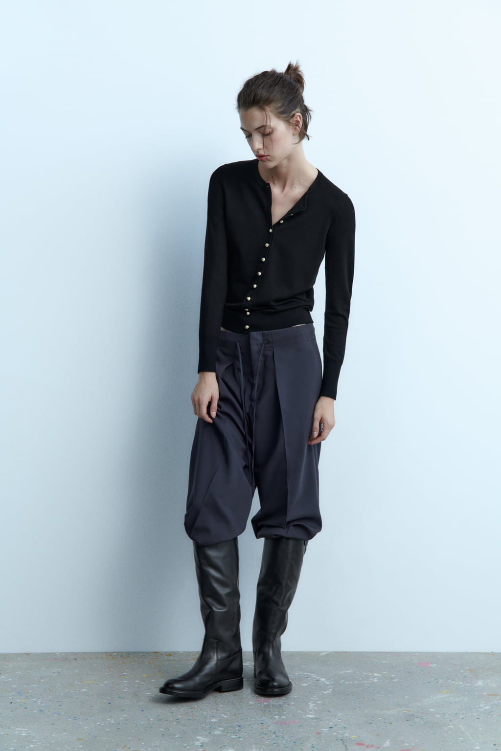 

Мягкий вязаный свитер ZARA, черный