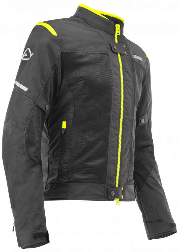 Мотоциклетная текстильная куртка с вентиляцией Ramsey Acerbis, черный/неоновый/желтый