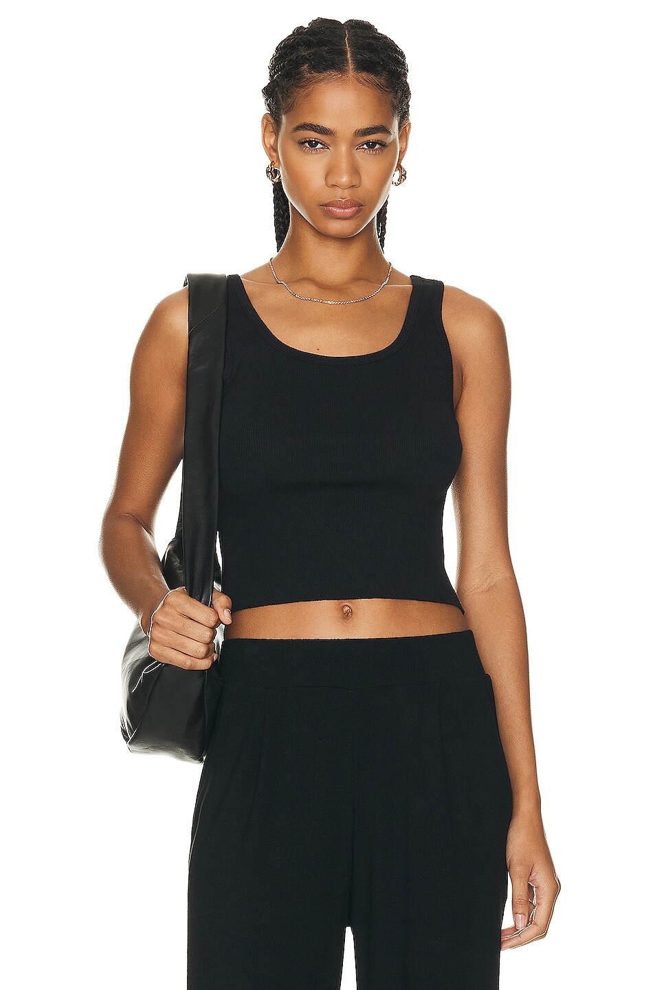 Топ Eterne Cropped Scoop Neck Tank, черный