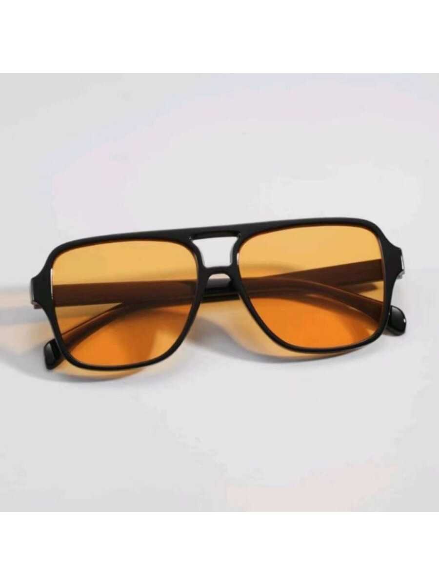 Солнцезащитные очки в квадратной оправе с двойными лучами