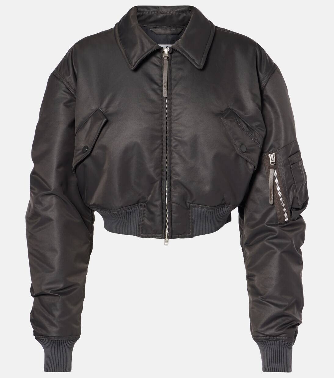 

Укороченная куртка-бомбер Acne Studios, цвет anthracite grey