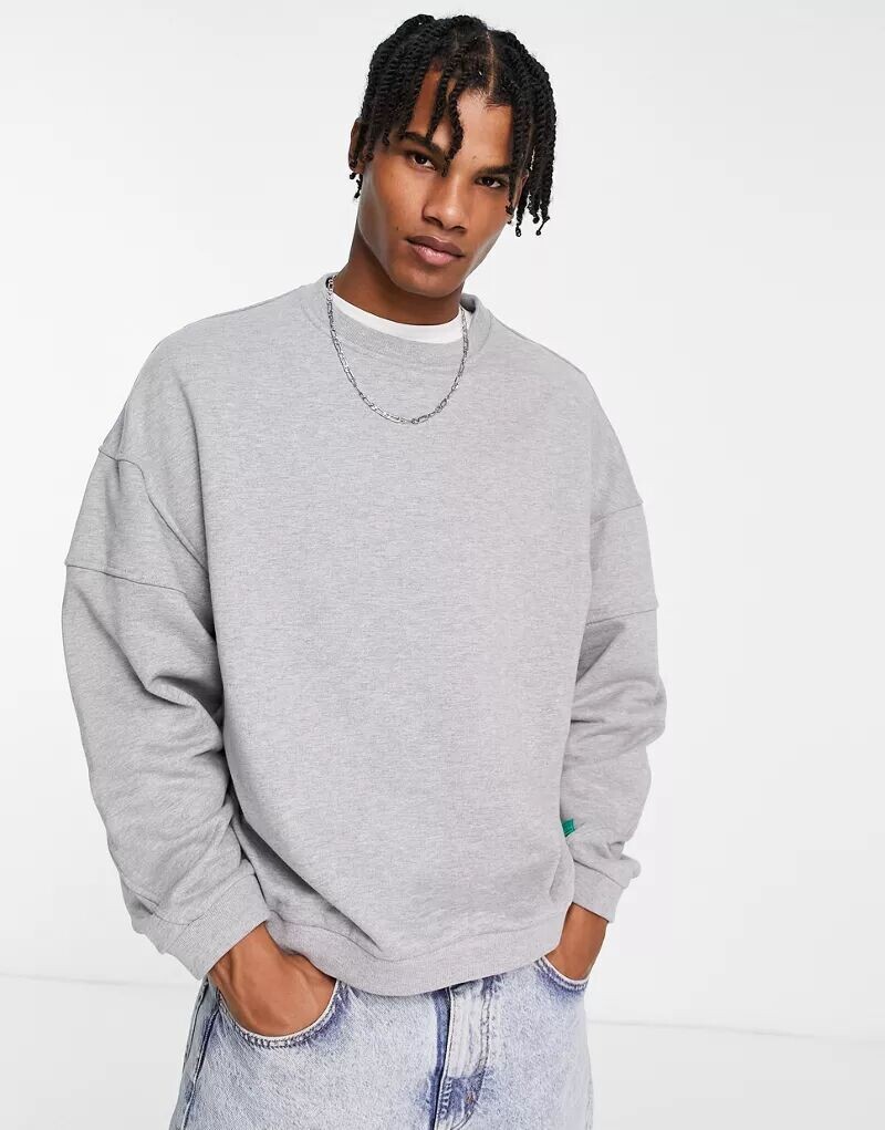 

Серая толстовка оверсайз с длинными рукавами River Island