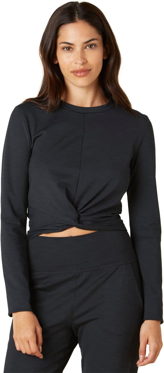

Укороченный топ Heather Rib Groove Beyond Yoga, цвет Black Heather