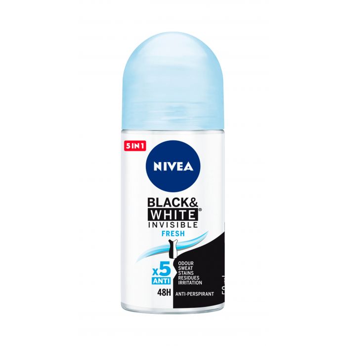 Дезодорант Invisible For Black & White Desodorante Roll On Nivea, 50 ml дезодорант шарики для обуви xiaomi mi clean and fresh white