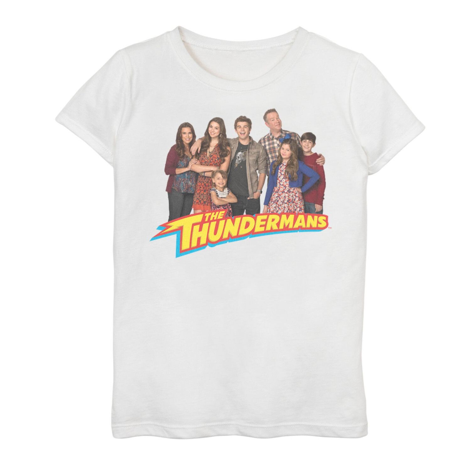 

Футболка с логотипом и графическим рисунком The Thundermans Family Photo для девочек 7–16 лет Nickelodeon