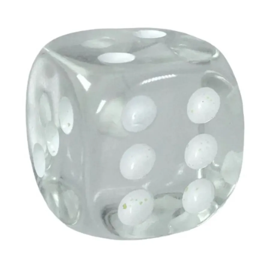 

d6 18 мм полупрозрачный прозрачный с белым (12), Game Dice - Translucent (Role 4 Initiative)