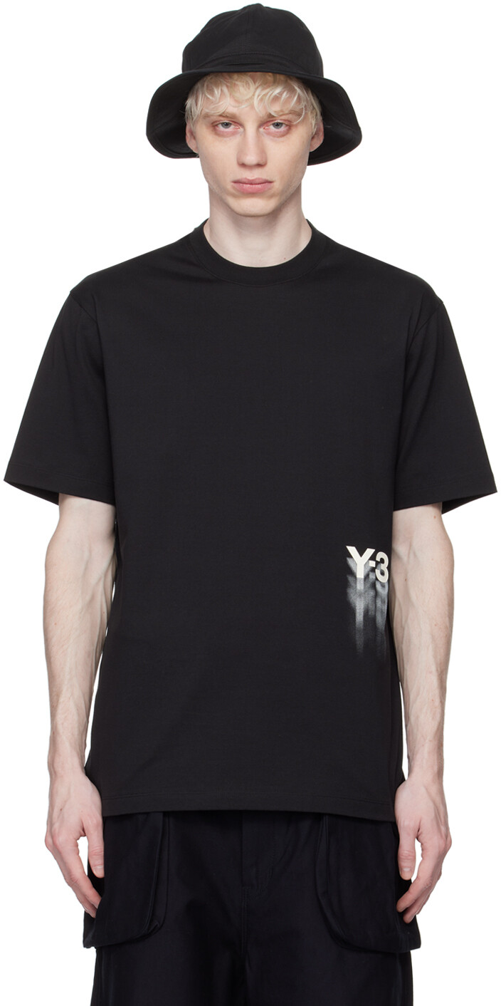 

Черная футболка с рисунком Y-3, цвет Black