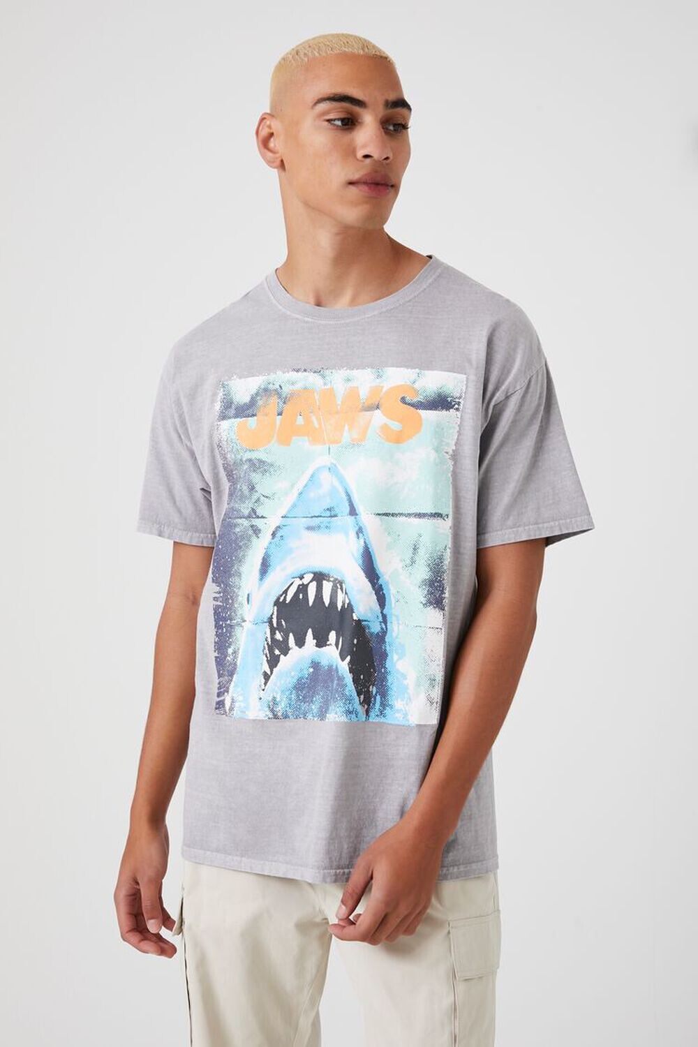 

Футболка с графическим рисунком JAWS Forever 21, серый