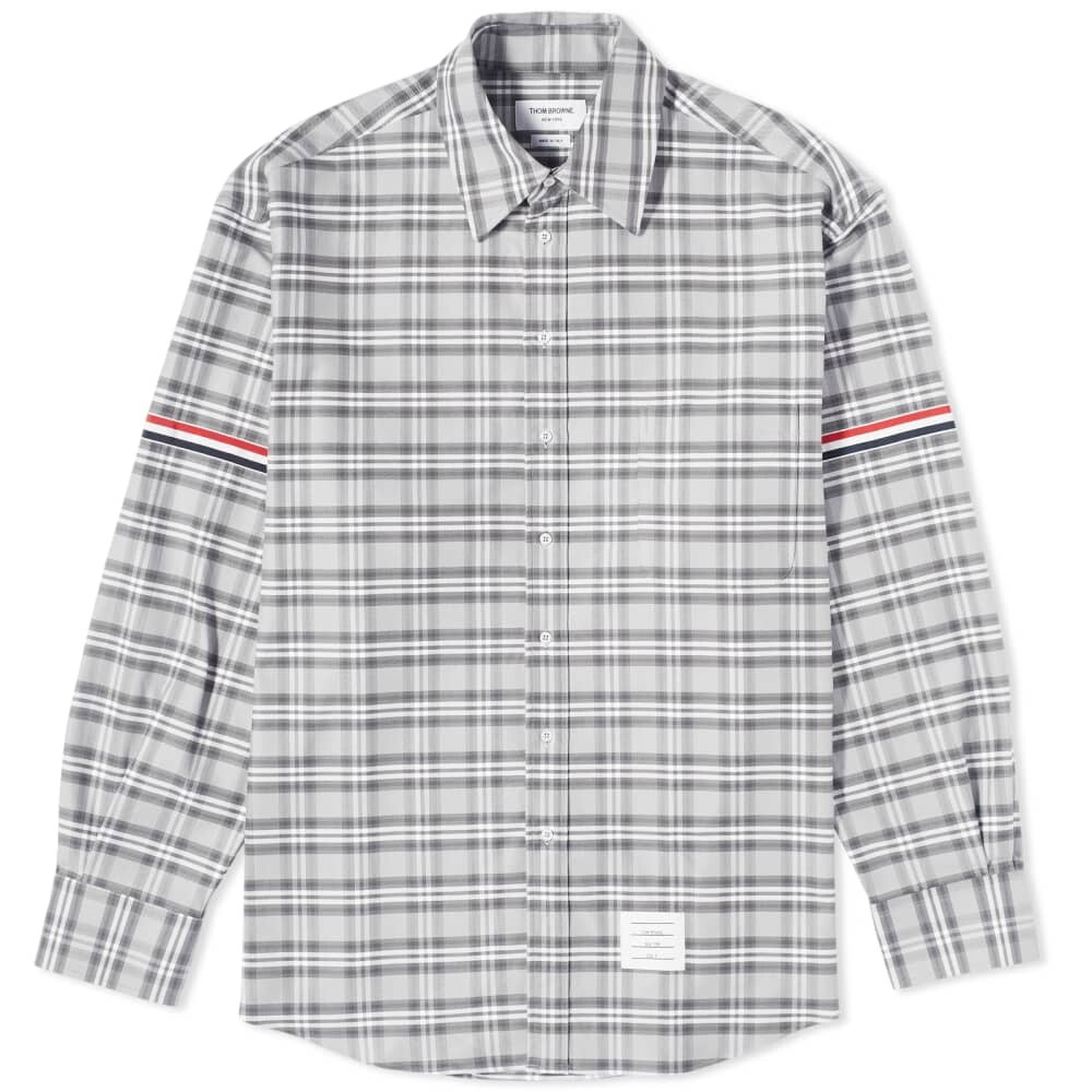 

Рубашка в клетку на пуговицах и повязке на руку Thom Browne