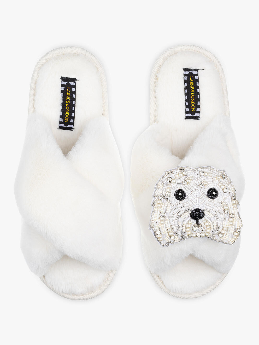 

Классические тапочки Laines London Queenie из искусственного меха, кремовые