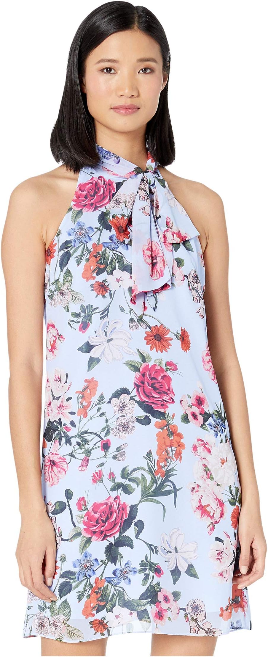 

Платье Printed Chiffon Bow Neck Float Vince Camuto, цвет Cornflower