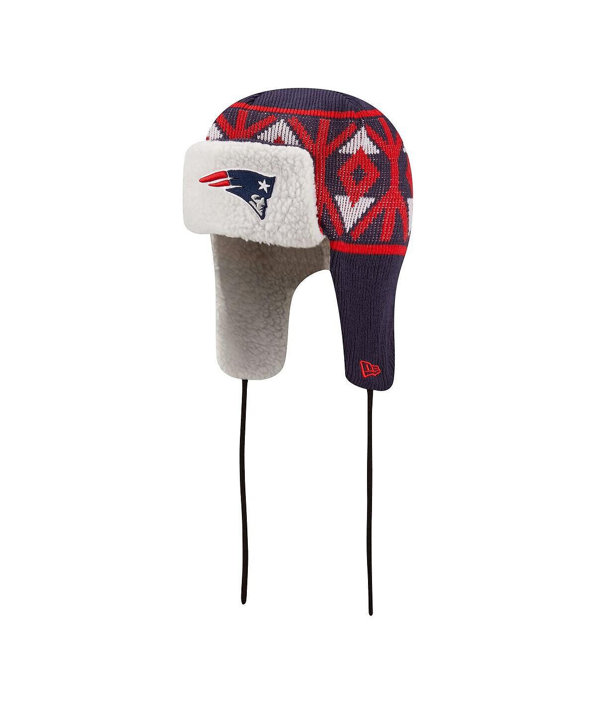 

Мужская темно-синяя вязаная шапка-траппер New England Patriots New Era