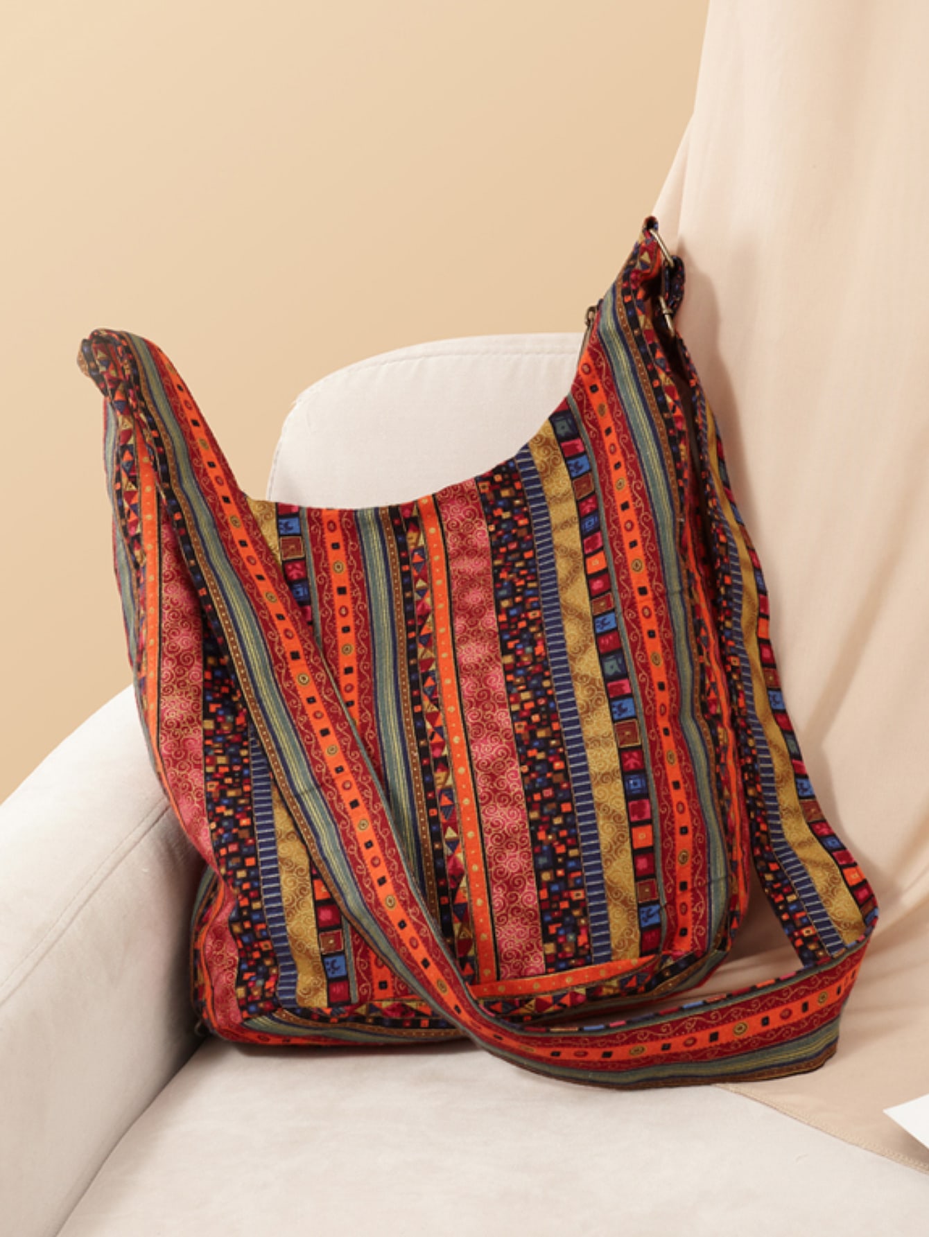 Винтажная женская сумка через плечо в богемном стиле, многоцветный