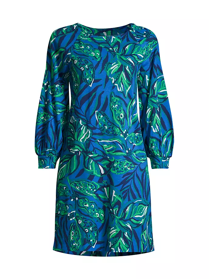 Хлопковое мини-платье Elianna Foral Lilly Pulitzer, цвет indigo breeze цена и фото