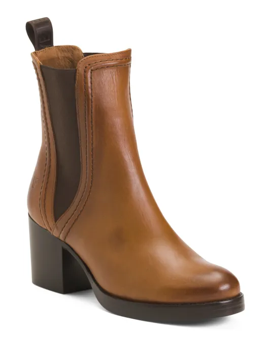 

Кожаные джинсовые ботильоны челси Frye, цвет Caramel