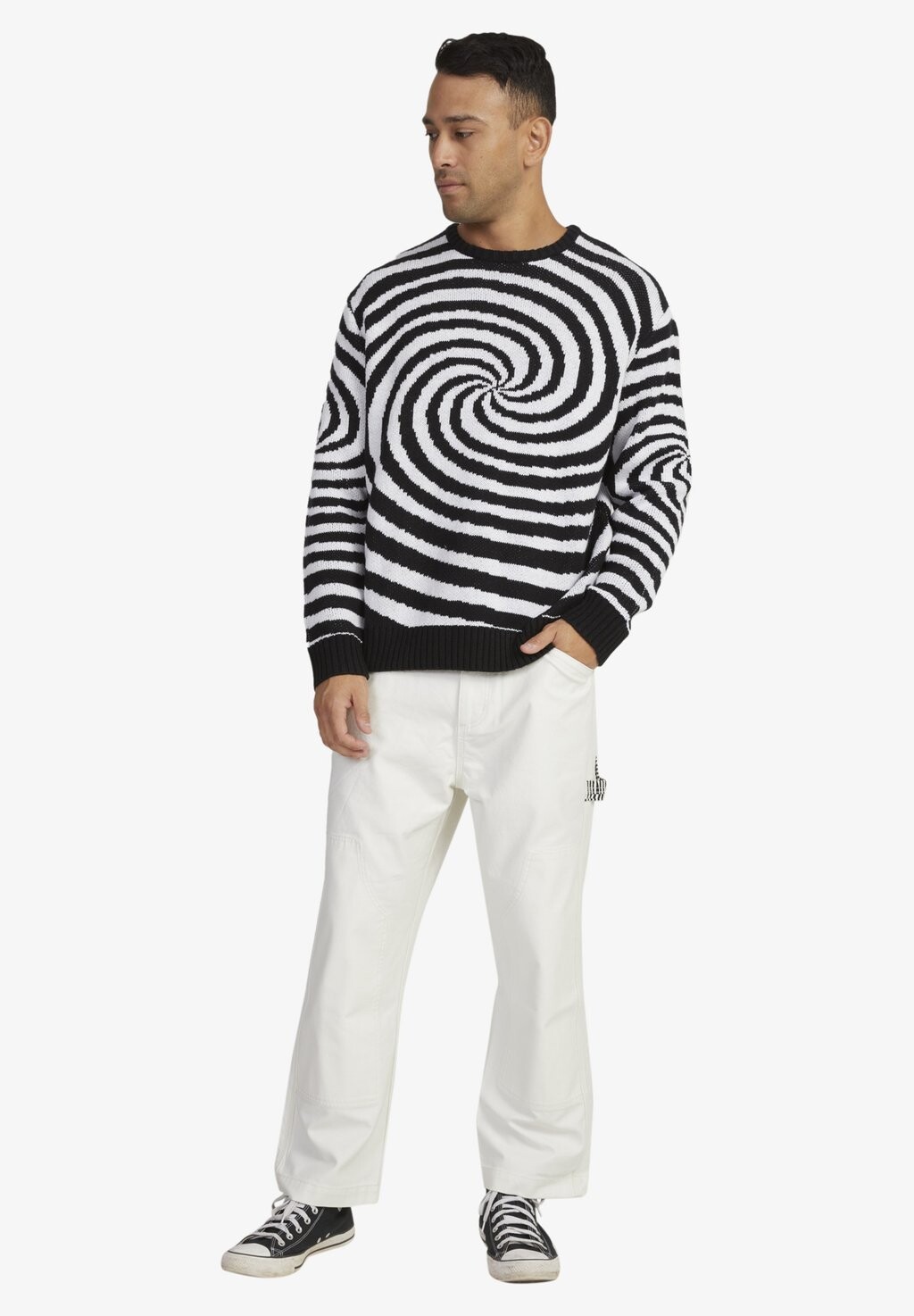 

Вязаный свитер SPIRAL, À MANCHES LONGUES POUR RVCA, белый
