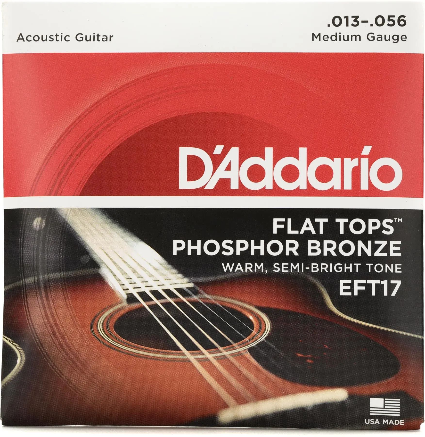 

Струны D'Addario EFT17 Flat Tops для акустической гитары из фосфористой бронзы — .013-.056, средние