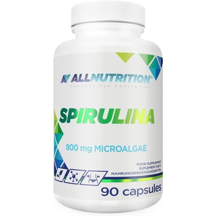 Пищевая добавка Спирулина с синими и зелеными микроводорослями, 90 капсул, Allnutrition