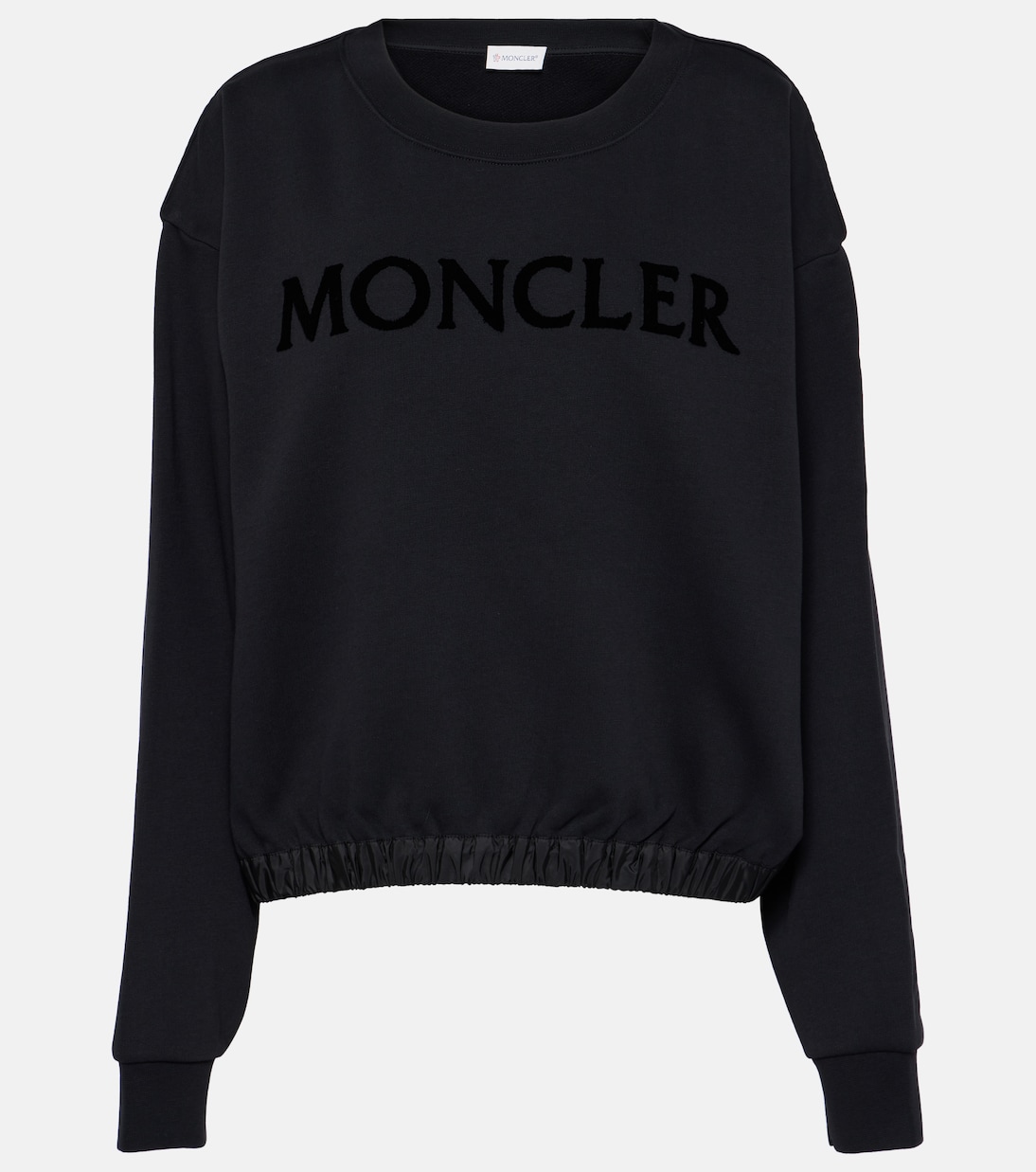 Толстовка из хлопкового джерси с логотипом Moncler, черный футболка из хлопкового джерси с логотипом moncler черный