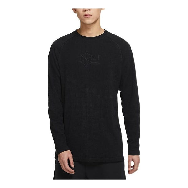футболка men s nike solid color athleisure casual sports round neck long sleeves black t shirt черный Футболка Men's Nike Pattern Solid Color Round Neck Long Sleeves Black T-Shirt, черный