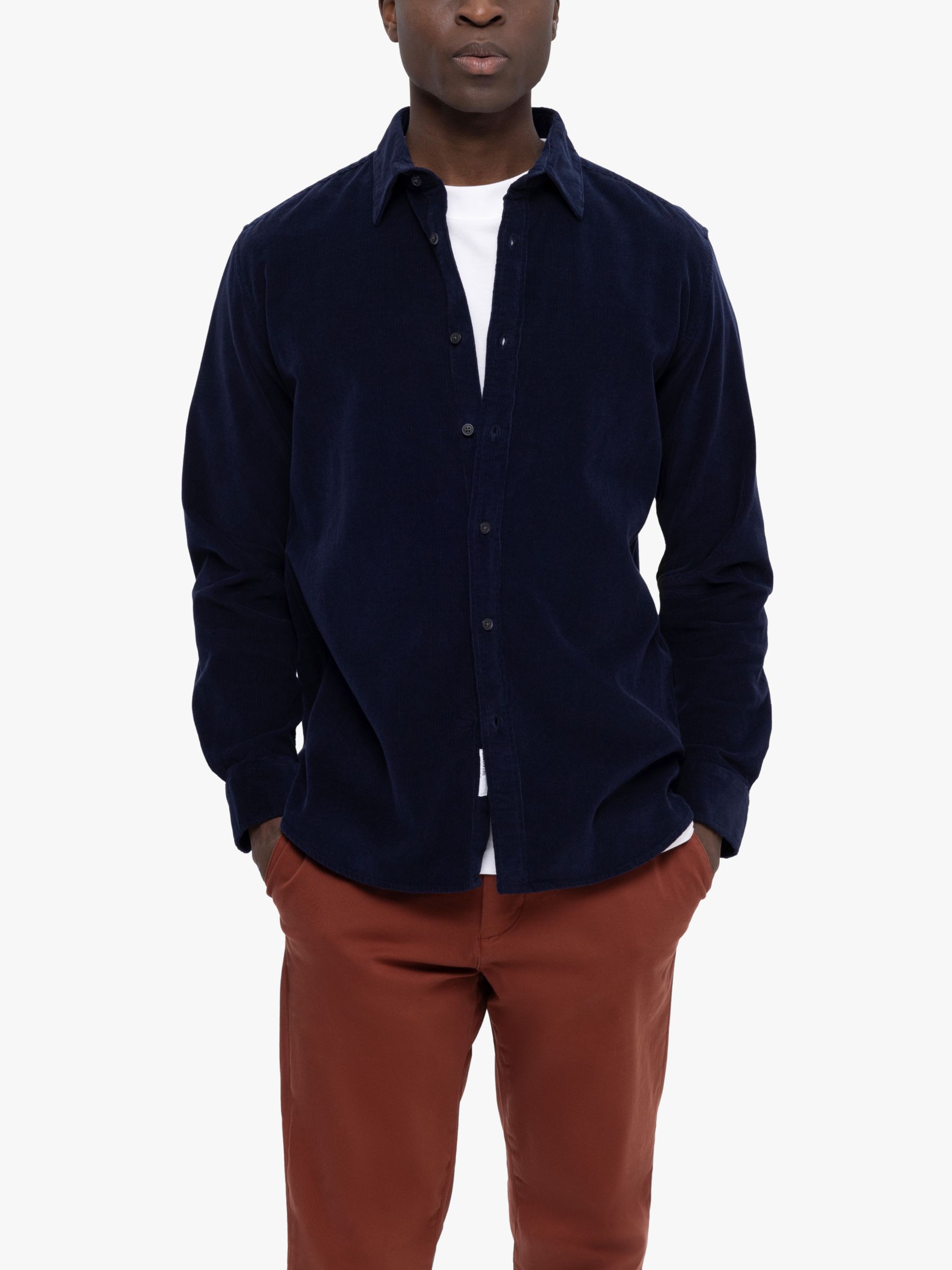 Вельветовая рубашка Owen из переработанного хлопка SELECTED HOMME, темно-синий пиджак темно синяя рубашка от selected homme