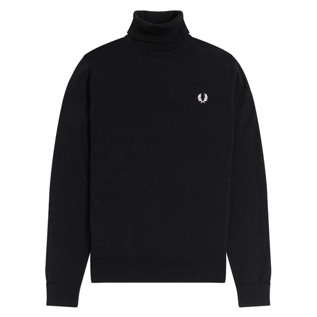Черный свитер с высоким воротником Fred Perry, черный