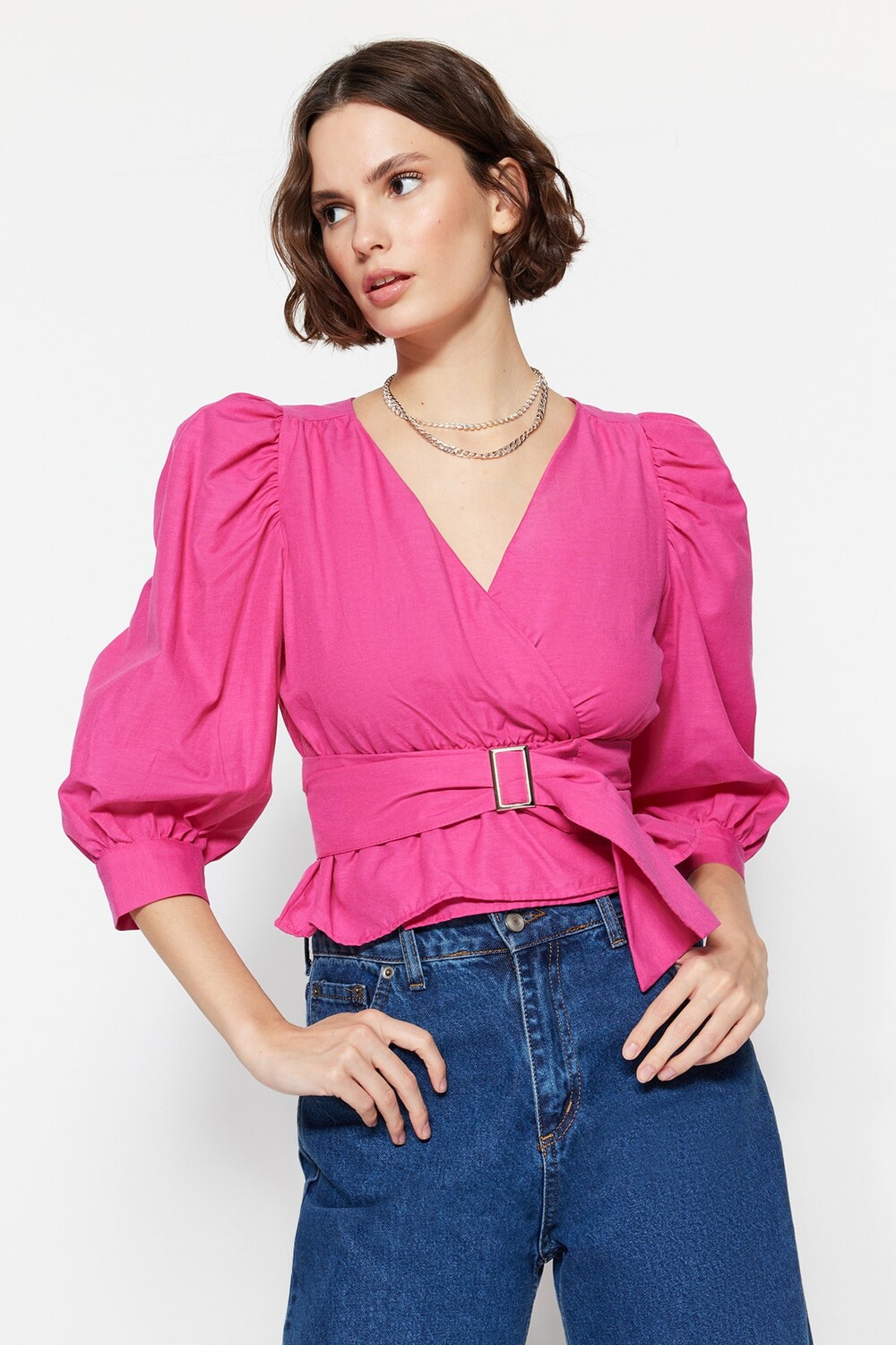 

Блузка TRENDYOLMİLLA, фуксия