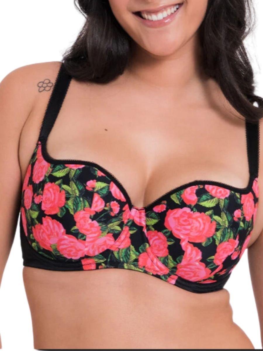 

Бюстгальтер-балкон с мягкими чашечками Boost in Bloom Curvy Kate, черный