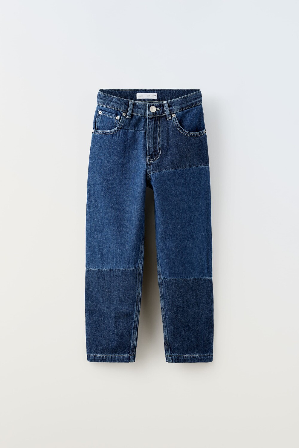 

Джинсы в лоскутках Zara, средне-синий