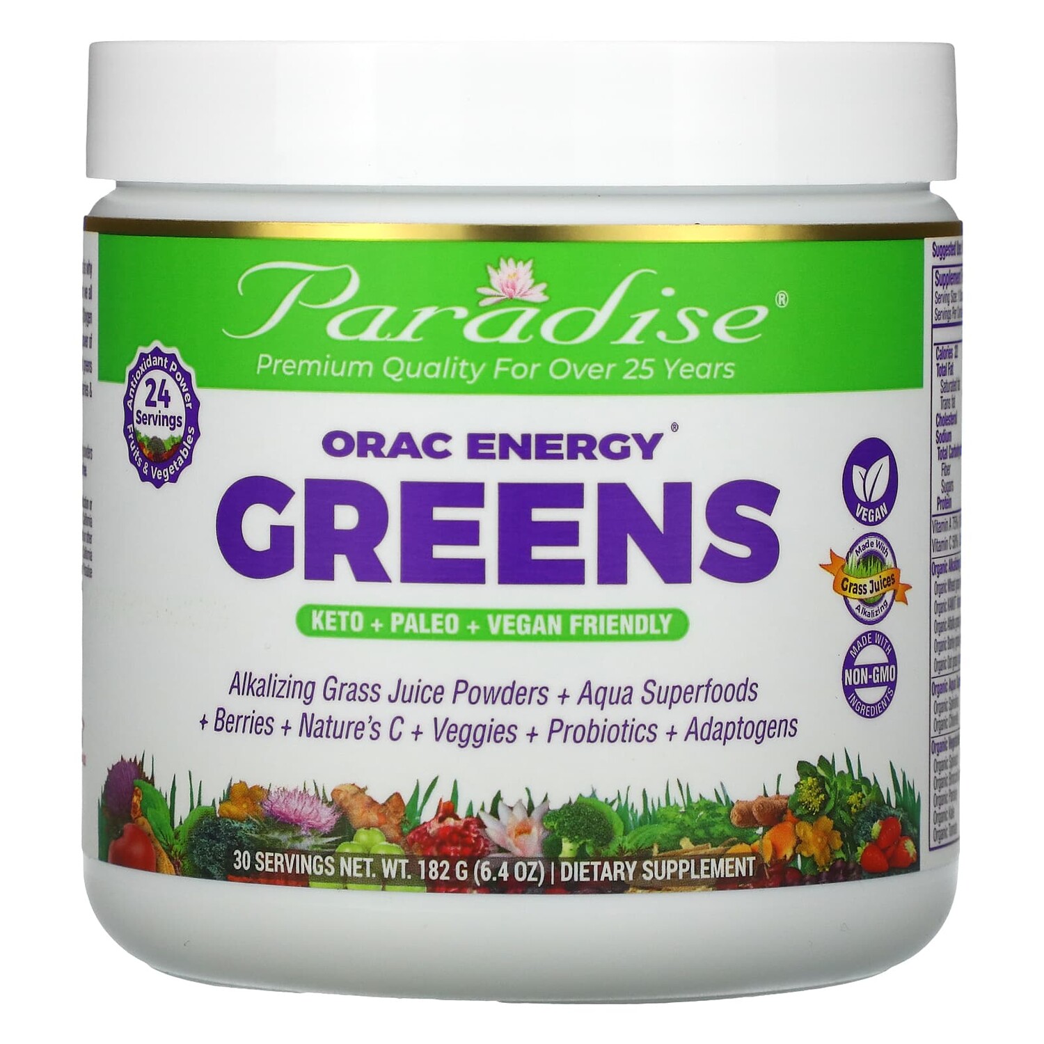 

ORAC-Energy Greens, 182 г (6,4 унции), Paradise Herbs