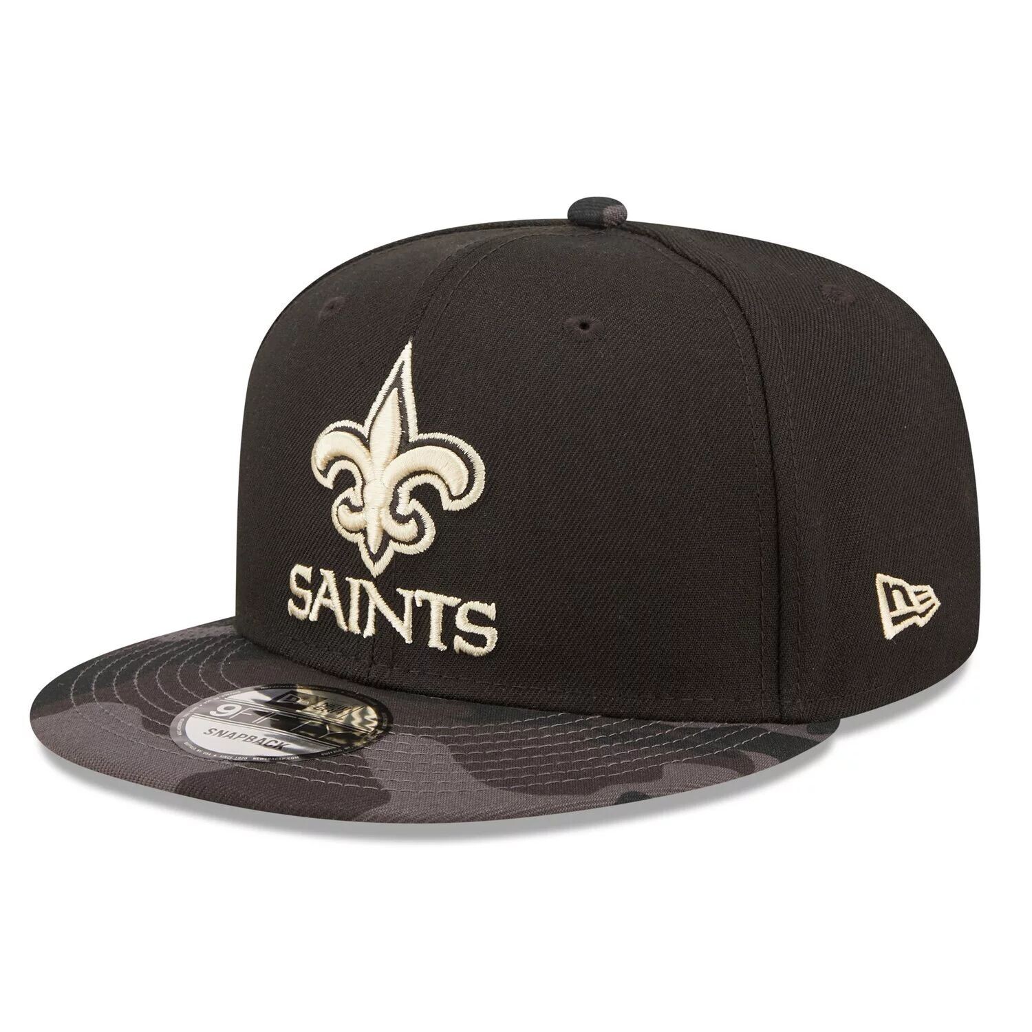 

Мужская черная кепка New Era New Orleans Saints с камуфляжным козырьком 9FIFTY Snapback