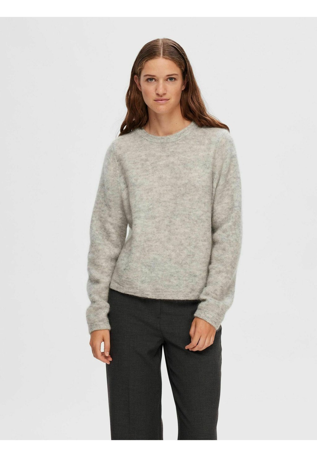 

Джемпер SLFLIVE LS KNIT O-NECK Selected Femme, серый