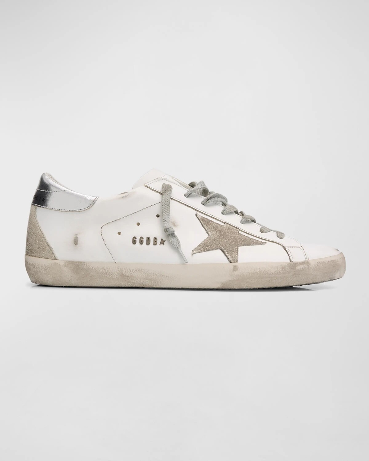 

Мужские кожаные низкие кеды Super-Star с металлическим логотипом Golden Goose, цвет Whiteicesilver