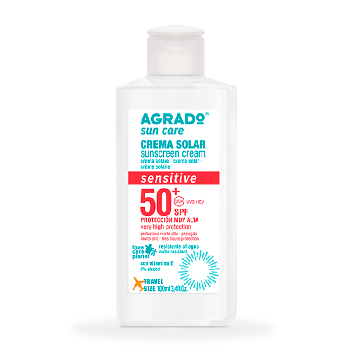 

Солнцезащитный крем crema solar sensitive spf 50+ Agrado, объем 100 мл